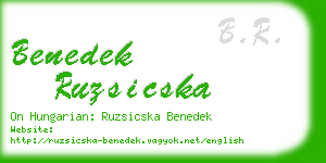 benedek ruzsicska business card